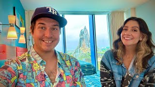 First Stay At Universal’s Cabana Bay Beach Resort  Amazing Room View Of Volcano Bay  Hotel Tour [upl. by Htnnek]