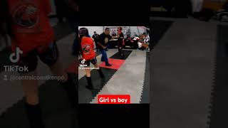 Point Sparring girl vs boy girlsvsboys centralcoastkenpokarate pointsparring [upl. by Nahtnhoj]