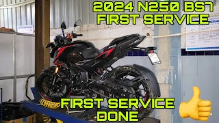 2024 Bajaj Pulsar N250 BS7 first Service Costfirst Service Full Details n250 loudexhaust flyby [upl. by Gerkman493]