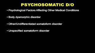 Types Of Psychosomatic Disorders [upl. by Karoline335]