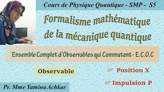 Cours de physique quantique SMP  Formalisme mathématique de la mécanique quantique Partie 6 [upl. by Otrebireh]