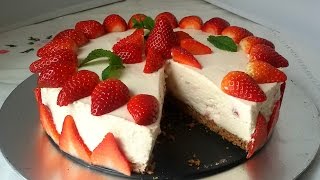 Tarta de fresas con nata sin horno [upl. by Torre563]