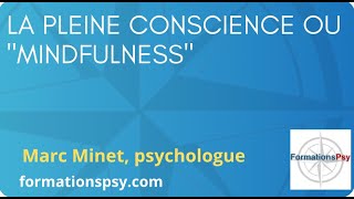 FormationsPsy  Mindfulness Méditation pleine conscience en psychothérapie [upl. by Sahpec435]