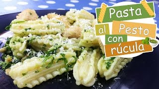 Pasta al pesto con rúcula 🍝 Receta italiana  Como hacer pasta con salsa pesto fácil y rapido [upl. by Vikky]