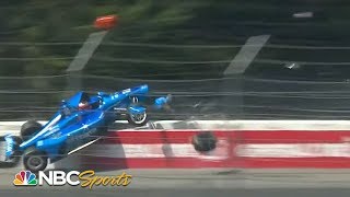 Massive wreck in first lap of IndyCar ABC Supply 500  Motorsports on NBC [upl. by Adrienne]