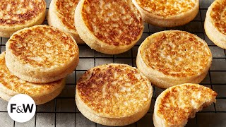 The Fluffiest Buttermilk Crumpets for the Perfect Brunch at Home  FampW Cooks  Food amp Wine [upl. by Donela]