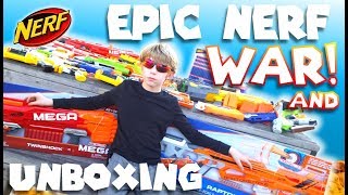 Nerf Unboxing Mega Twinshock and Elite Accustrike Raptorstrike [upl. by Higginbotham]