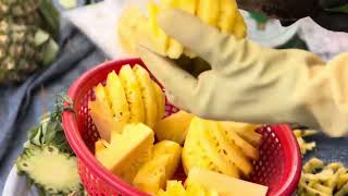 Vietnamese Street Food  Amazing Pineapple Cutting Skills  Coconut cutting so fast [upl. by Antoinette]