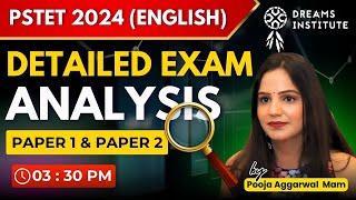 PSTET  ENGLISH  DAY29  330 PM  DETAILED EXAM ANALYSIS  PSTET 2024  PAPER  2 BY POOJA MAM [upl. by Nnoved]