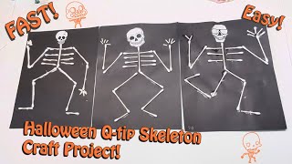 Easy Qtip Skeleton Craft Project  Halloween or Anatomy Activity [upl. by Schonfeld]