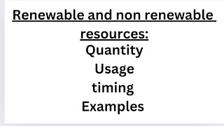 Renewable amp nonrenewable resources Lecture 4 Differences renewableenergy science environment [upl. by Arraeis]