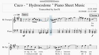 Cuco  quot Hydrocodone quot TRUMPET Sheet Music [upl. by Melburn]