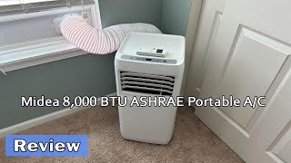 Midea 8000 BTU ASHRAE Portable Air Conditioner Review [upl. by Aiyn646]