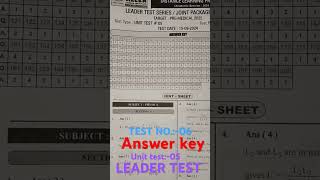 LEADER TESTANSWER KEYTEST NO06UNIT TEST05trending neet exam motivation 1m [upl. by Samuela]