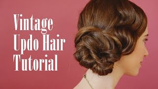 Vintage Updo Hair Tutorial [upl. by Brianna]