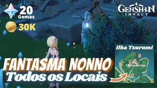 Onde Achar o Fantasma Nonno  Todos os Locais Ilha Tsurumi GENSHIN IMPACT [upl. by Caz]