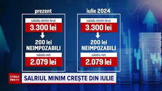 Salariul minim crește în iulie 2024 dar cu puțin [upl. by Atnauq]