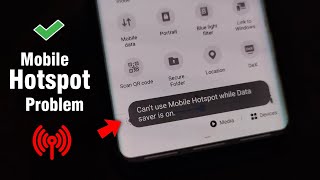 Cant Use Mobile Hotspot While Data Saver is On Problem  Hotspot Problem Solve [upl. by Trip629]