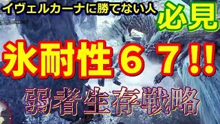 MHWI】最強お手軽スキル「氷耐性６７」でイヴェルカーナに勝てない人を救いたい！弱者生存戦略検証【モンハンワールドアイスボーン】 [upl. by Erotavlas]