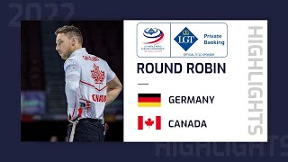 Germany v Canada  Highlights  LGT World Mens Curling Championship 2022 [upl. by Iblehs913]