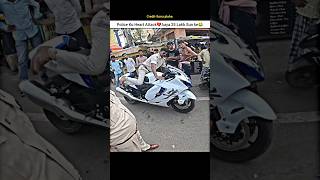 Police Reaction On Super Bike Suzuki Hayabusa 😨shorts bike rider police hayabusa reaction h2 [upl. by Coop]