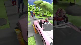 🎀 Cars Going Over Log Trap Bridge Giants Hand Hulk gta shorts [upl. by Erda]