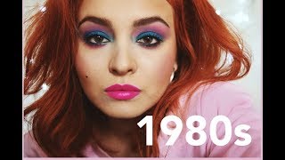 1980s Glam Makeup Tutorial  Bright Colors amp Big Hair [upl. by Eula]