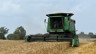 John Deere 9500 Combining 2023 Wheat [upl. by Beach]