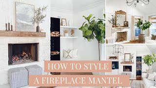 MANTEL DECORATING IDEAS  How to Style a Fireplace Mantel  FARMHOUSE LIVING [upl. by Othe]