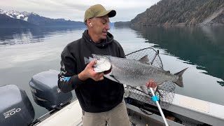 King salmon fishing in Alaska Doubles lingcod assortment of catches [upl. by Leunamesoj]