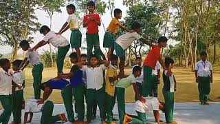 PyramidTop Pyramid formation Human Pyramid formation School children pyramid formation SAIEC [upl. by Edlun]