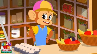 Ek Bandar Ne Kholi Dukan एक बंदर ने खोली दुकान Hindi Nursery Rhymes by Kids Tv Channel [upl. by Ewart]