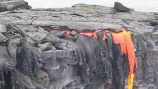 Lava Enters the Pacific Ocean in Hawaii [upl. by Akenot625]