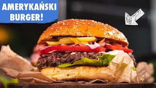 Prawdziwy AMERYKAŃSKI BURGER z grilla krok po kroku  Przepis UMAMI [upl. by Kreg]