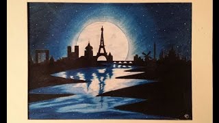 Paris Skyline Silhouette Speed Drawing Le Festin [upl. by Offen175]