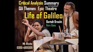 The life of Galileo Bertolt Brecht Critical Analysis  Summary Themes Questions Ans  Bhutta Academe [upl. by Ylecic705]