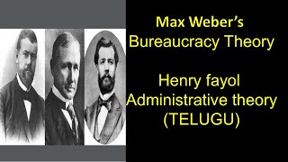 Bureaucratic Management in Telugu Max Webers Bureaucracy Theory Henry fayol Administrative theory [upl. by Aikkan]