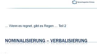 Nominalisierung amp Verbalisierung Teil 2 Konjunktionen und Präpositionen [upl. by Nyar]