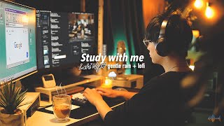 📚2HOUR LATE NIGHT STUDY  gentle rain🌧  lofi music  50 minute Pomodoro  with timerbell [upl. by Llenreb]