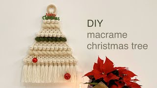 DIY  macrame christmas tree wall hanging  마크라메 크리스마스 트리 월 행잉 [upl. by Sylirama94]