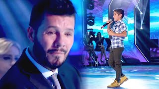 Marcelo Tinelli no contuvo sus lágrimas cuando escuchó cantar a Alexis Cristóbal de 12 años [upl. by Nnaeerb]