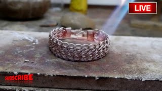 How to design a beautiful silver bracelet 🔥🔨 silver gold viral jewellry video jewelry [upl. by Iot]