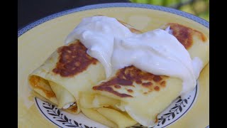 Ukrainian Crepes With Cottage Cheese quotNalysnykyquot l Cooking in Canada [upl. by Ingram]