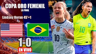 🚨CAMPEÓN USA GANA 10 A BRASIL CON GOL DE LINDSEY HORAN  AUDIO LAZ SPORTS NELSON [upl. by Howenstein]