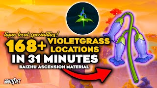 All 184 Violetgrass Locations  Efficient Route  Baizhu Ascension Materials  Genshin Impact [upl. by Jack943]