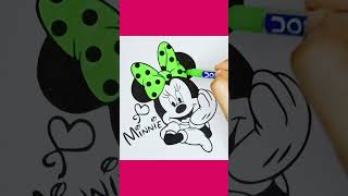 Minnie Mouse Drawing and Coloring2 kidspainting howtodraweasy coloringpages [upl. by Nyad]