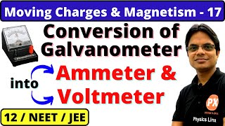 Moving Charges amp Magnetism 17 Conversion of Galvanometer into Ammeter and Voltmeter For 12NEETJEE [upl. by Kurt]