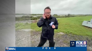 Terrebonne Parish levee as Francine eye wall approaches [upl. by Rezeile656]