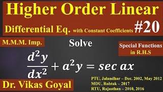 Linear Differential Equation with Constant Coefficients in Hindi 20 CF amp PI Engineering Maths [upl. by Attiuqaj22]