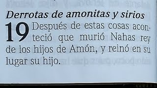 1 Crónicas 1920 Derrotas de amonitas y sirios 1 Tesalonicenses 1 Ejemplo de los tesalonicenses [upl. by Gnuj]